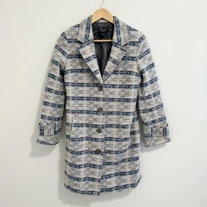 Pendleton Blue and Gray Patterned Pea Coat